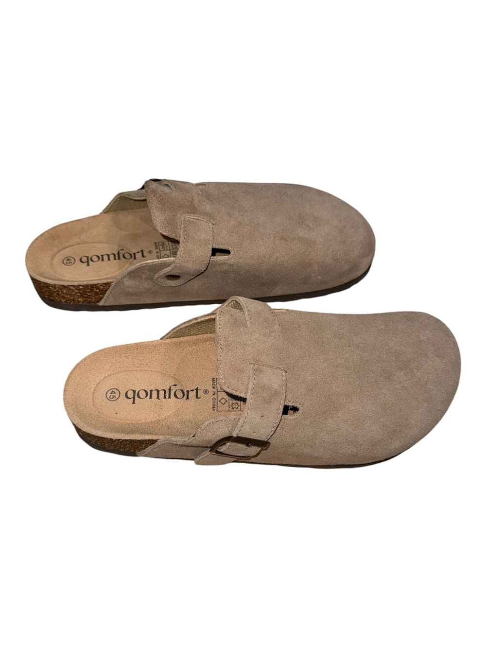 Unisex  Taupe Suede Comfort Clogs with Adjustable Strap